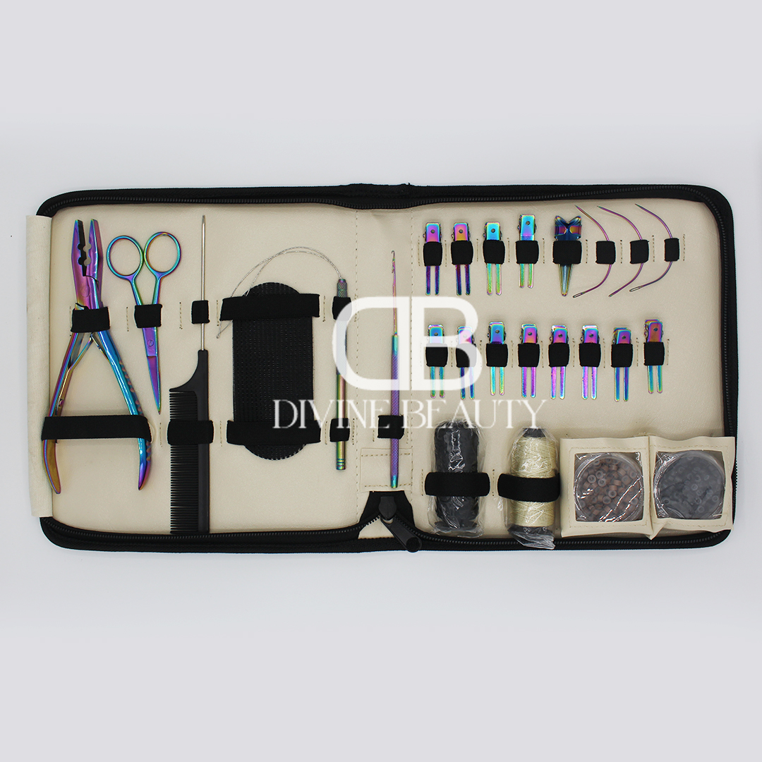 Multi-Plasma Hair Extension Tool Kit Professional Rainbow Titanium Extension Tools