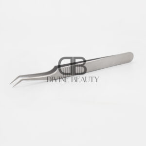 Professional Stainless Steel Angle Tweezer – Dull Finish | Divine Beauty