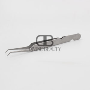 Divine Beauty Professional Angle Tweezer Dull Finish Stainless Steel | Precision Eyebrow Tweezer